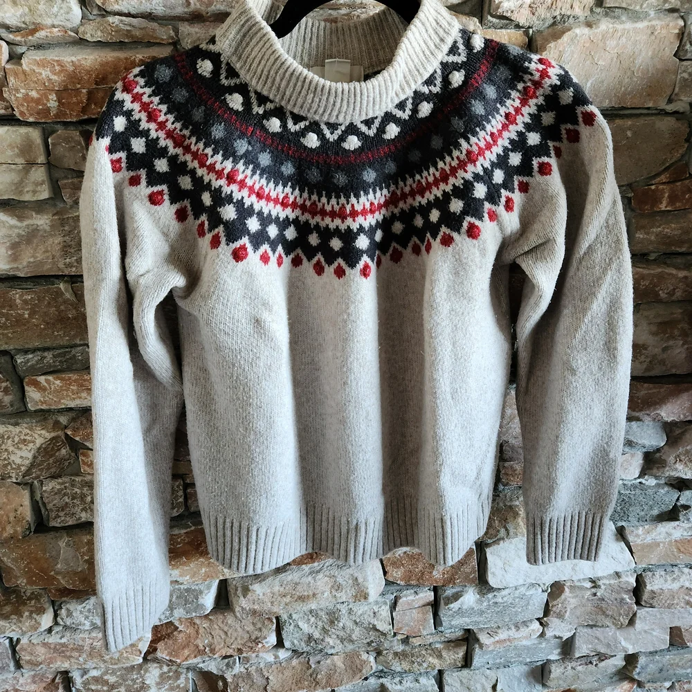 Beige Patterned Sweater Women - Picture 1 of 8